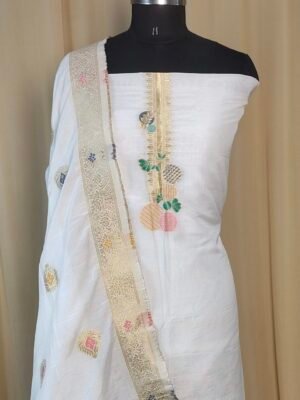 Banarasi Bamboo Silk Suit With Zari Work