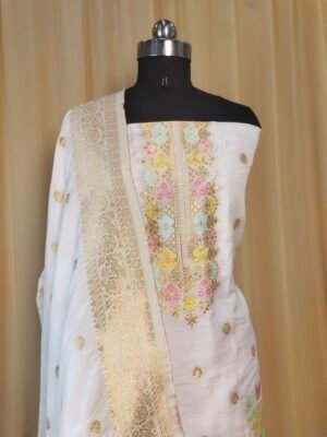 Banarasi Bamboo Silk Suit With Zari Work