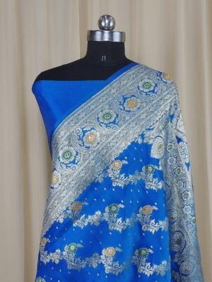 Katan Sartan Silk Saree For Party Purpose In Blue Colour