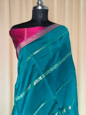 Banarasi Sartan Saree For Party Wear In Green Color