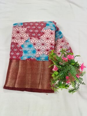 Banarasi Jute Silk Saree With Appealing Digital Print