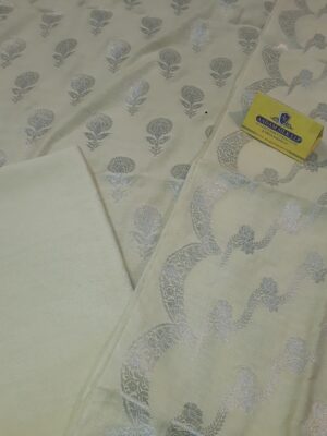 Sona Rupa Zari Booti Banarasi Pure Cotton Suits In Pista Colour