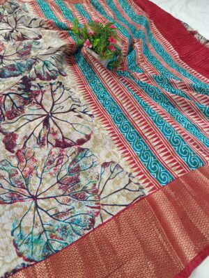 Digital Print Jute Silk Fancy Banarasi Saree