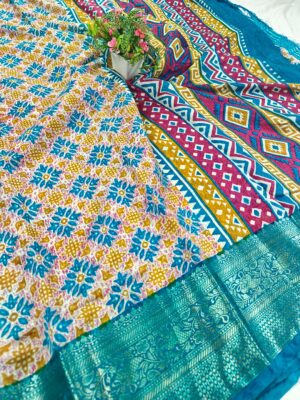 Digital Print Jute Silk Fancy Banarasi Saree