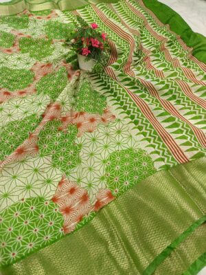 Digital Print Jute Silk Fancy Banarasi Saree