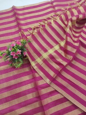 Banarasi Tissue Dupatta in  Zari Patta Border Design