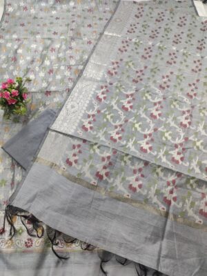 Banarasi Cotton Suits in Rangkat leaf partern design