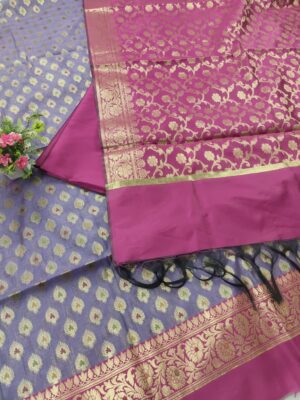 Home Banarasi Cotton Suits in Meena Booti design 2D colour