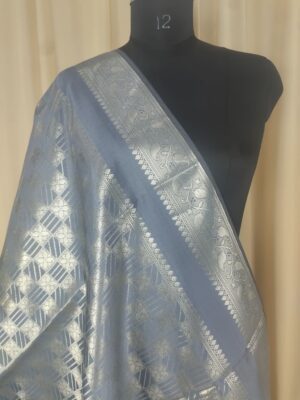 Home Banarasi Silk Dupatta in Traditional Chokra Design