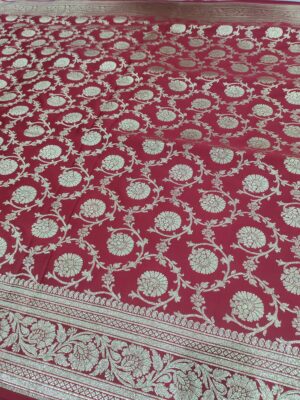 Pure Banarasi Saree in Kattan Silk with Traditional Jaal Zari Weaving
