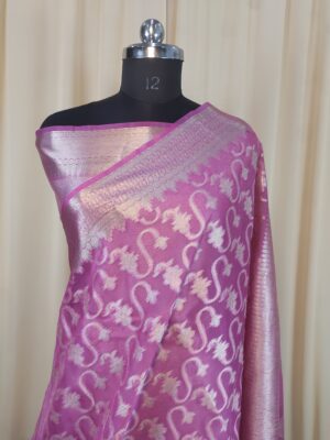 Banarasi Soft Kora Silk Jaal & Paithani Border Saree