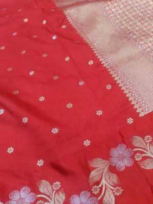 Raw Mango Soft Silk Saree In Sona Rupa Floral Designer Border And Booti