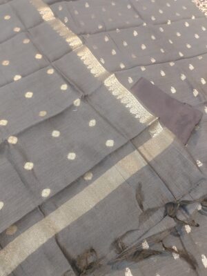 Pure Munga Silk Zari Booti Banarasi Black Colour Suits