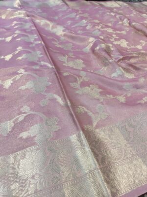 Soft and Lite Tissue Silk Floral Jaal Banarasi Saree