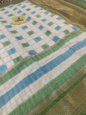 Hand Rangkat Painted Soft Cotton Banarasi Saree