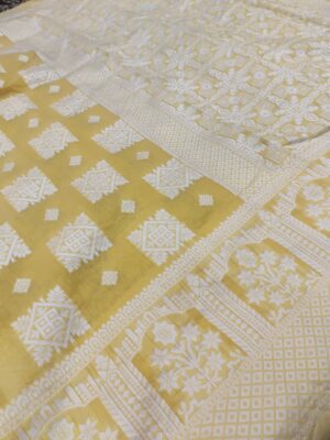 Banarasi Cotton Desginer Skirt And Chokra Body Saree