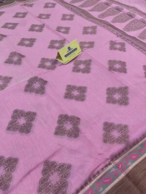Banarasi Cotton Desginer Pallu And Chokra Body Saree