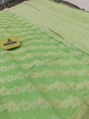 Banarasi Cotton Saree Reshami Lahariyal Meena Jaal Saree