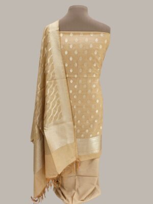 Pure Banarasi Mercerized Cotton Zari Booti Tussar Colour Suits