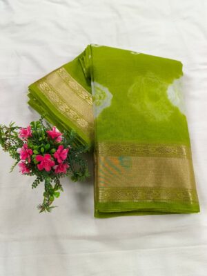 Banarasi Soft Kora Silk Bandhani Saree