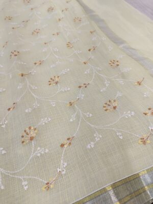 Floral Meena Embroidery Kota Cotton Banarasi Saree
