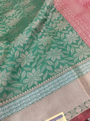 Floral Tanchui embossed Banarasi Sartan Silk Saree