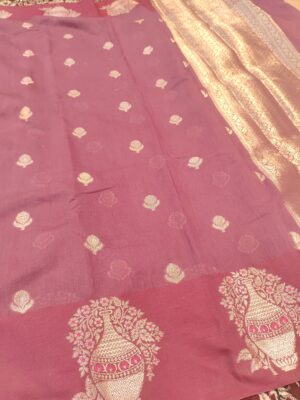 Home Vase Boota Skirt & Small Booti Saree With Contrast Blouse