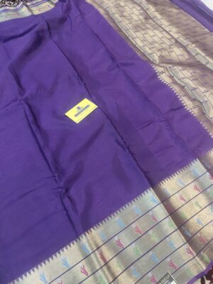 Worm Silk Plain Body & Floral Pathani Skirt Boder Banarasi Saree