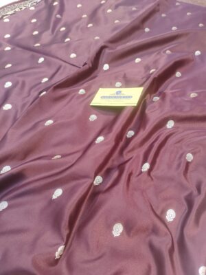 Home Banarasi Kattan Feel Mashru Silk Booti Brown Colour Wedding Saree