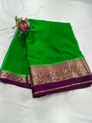 Home Georgette Jacquard Pan Border Banarasi Saree