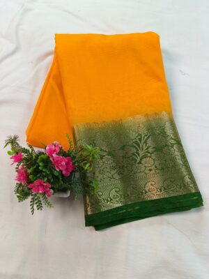 Home Georgette Jacquard Fool Border Banarasi Saree