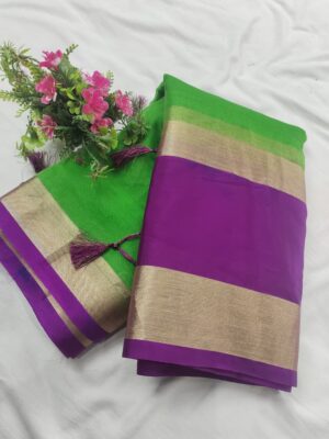 Blind Dot Organza And Satin Bentex Skirt Saree